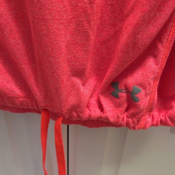 Under Armour Hooded Athletic Top Size XS Orange Elastic Waist Drawstring - Picture 3 of 3
